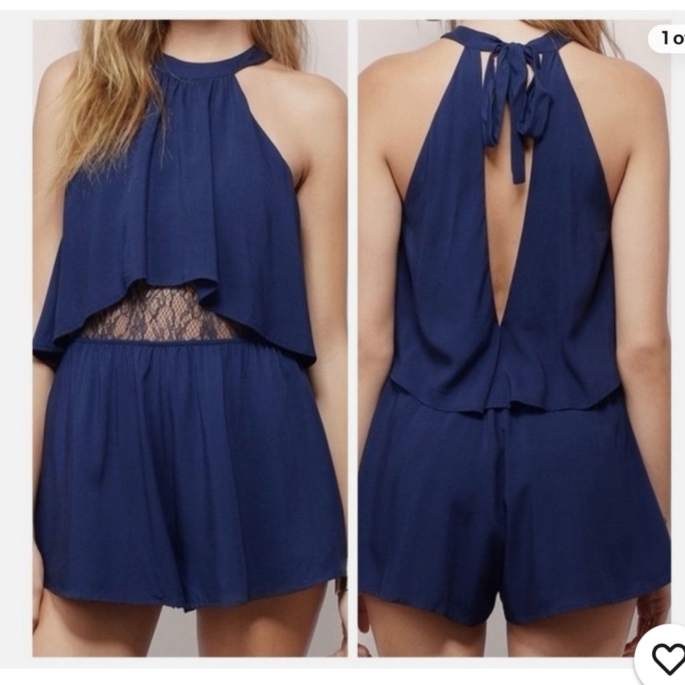Tobi Laced Navy Blue Romper
